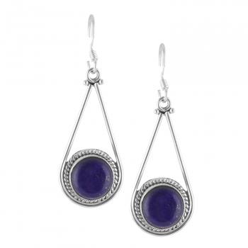 925 sterling silver blue Lapis Lazuli dangle earrings
